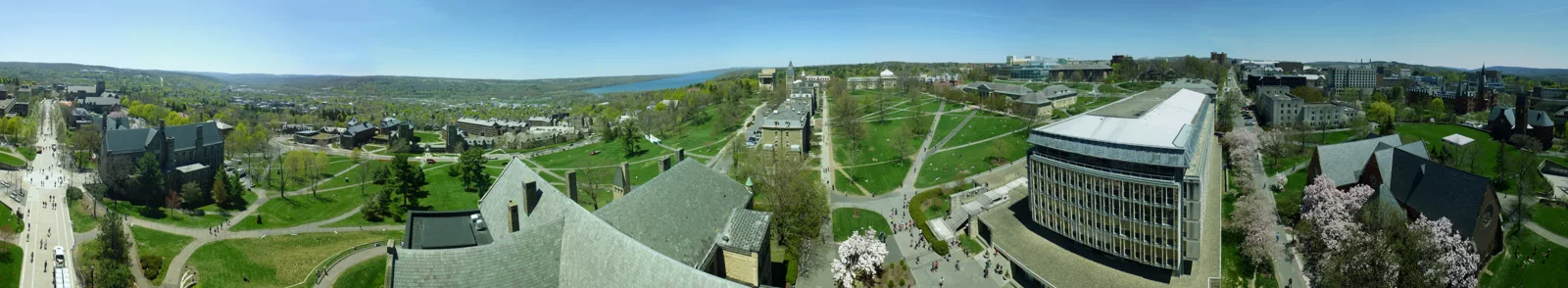 Cornell campus seen from McGraw Tower, May 2013. Contextual campus view; not an incident photograph.