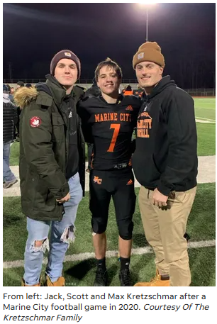 Historical family photograph: Jack (left), Scott (center), Max (right), 2020. Family relationships do not establish wrongdoing by relatives.